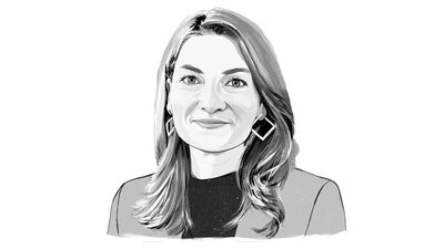 Gezeichnetes Porträt von der bayerischen Gesundheitsministerin Judith Gerlach (CSU).