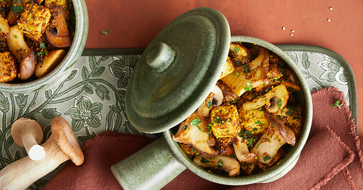 Pilz-Petersilien-Pfanne-mit-Tofu-W-rfeln