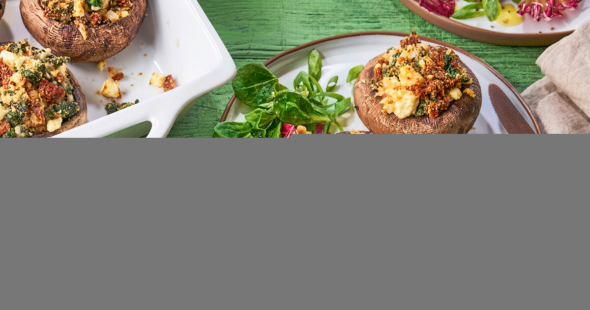 Gratinierte-Portobellos-mit-Spinat